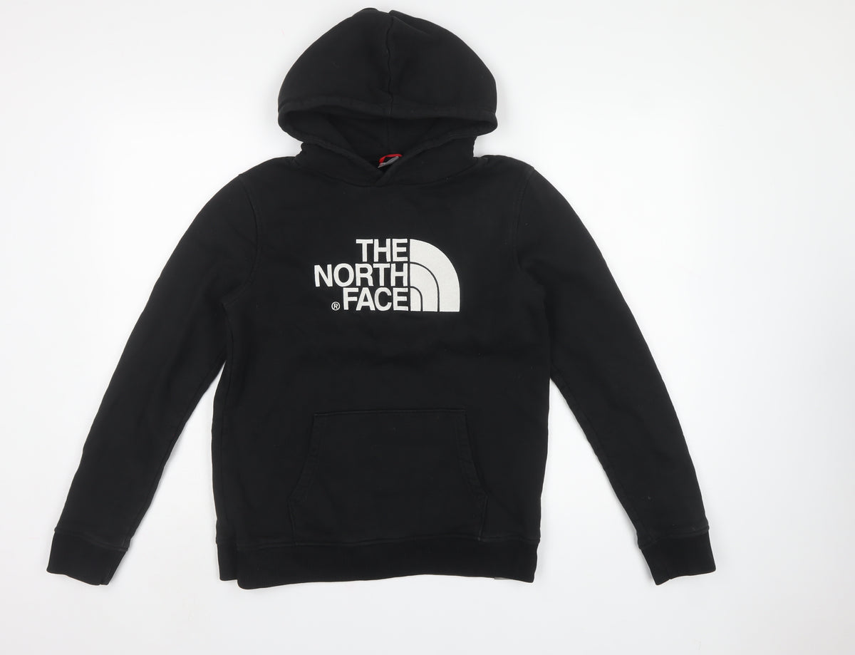 The North Face Boys Black XL Logo Pullover Hoodie Cotton Kangaroo Pocket