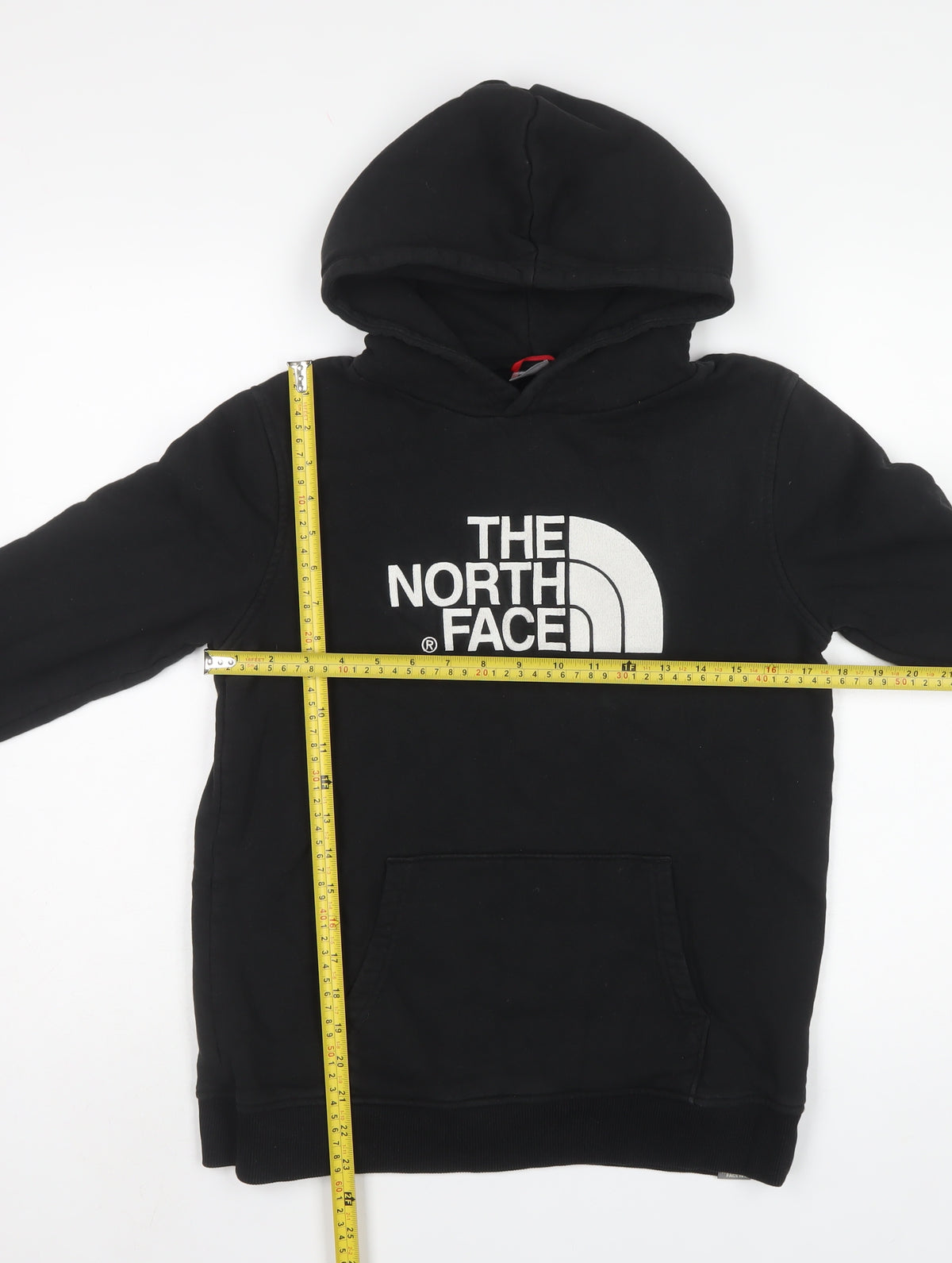 The North Face Boys Black XL Logo Pullover Hoodie Cotton Kangaroo Pocket