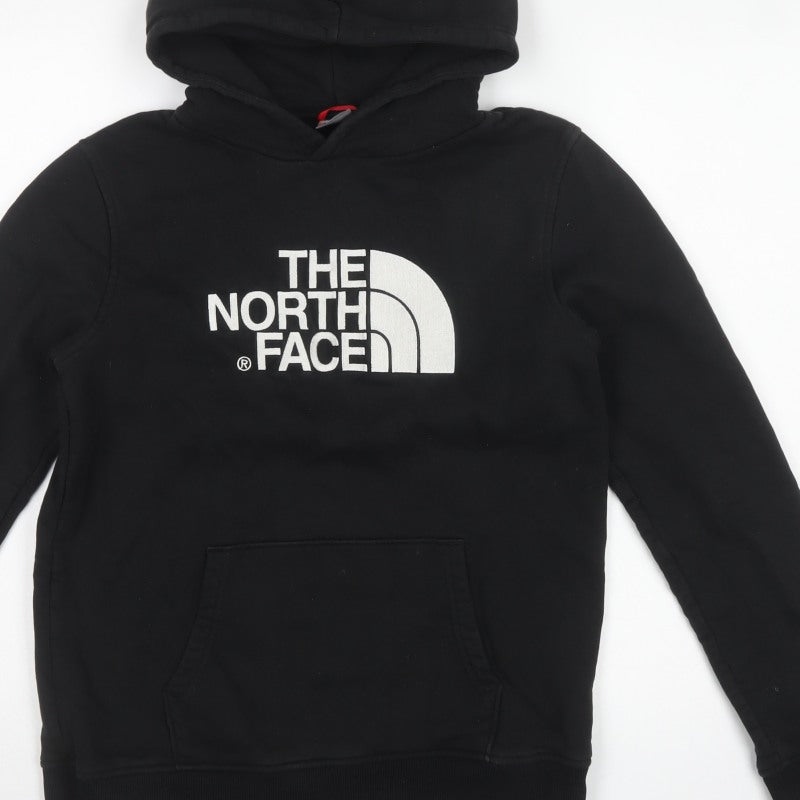 The North Face Boys Black XL Logo Pullover Hoodie Cotton Kangaroo Pocket