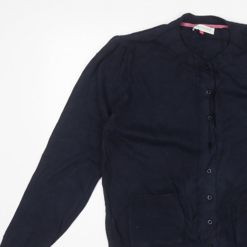 Brakeburn Women’s Navy Blue Size 14 Button Pocket Knit Cardigan