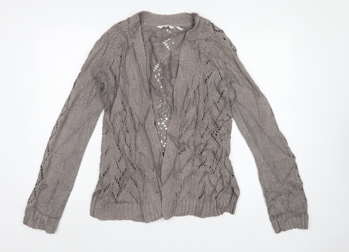 Fat Face Women’s Grey Size 12 Open Cable Knit Cardigan