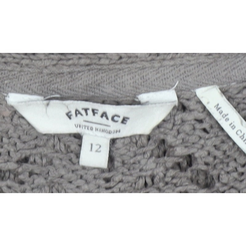 Fat Face Women’s Grey Size 12 Open Cable Knit Cardigan