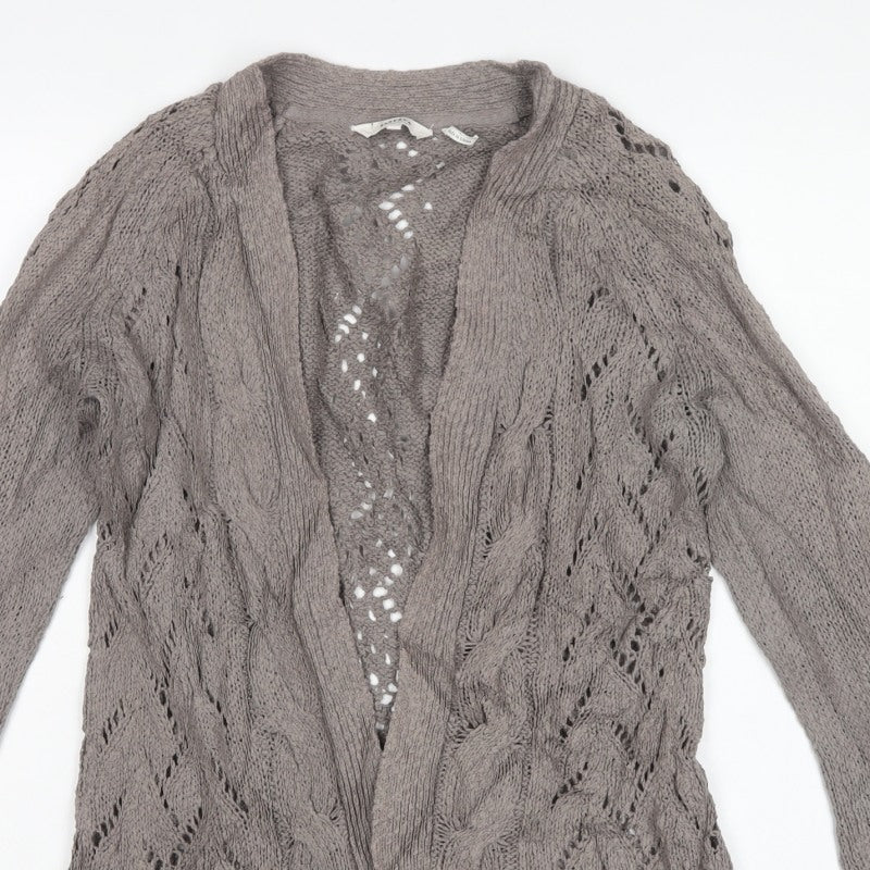 Fat Face Women’s Grey Size 12 Open Cable Knit Cardigan