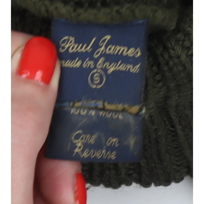 Paul James Women’s Green S Cable Knit Roll Neck Wool Jumper