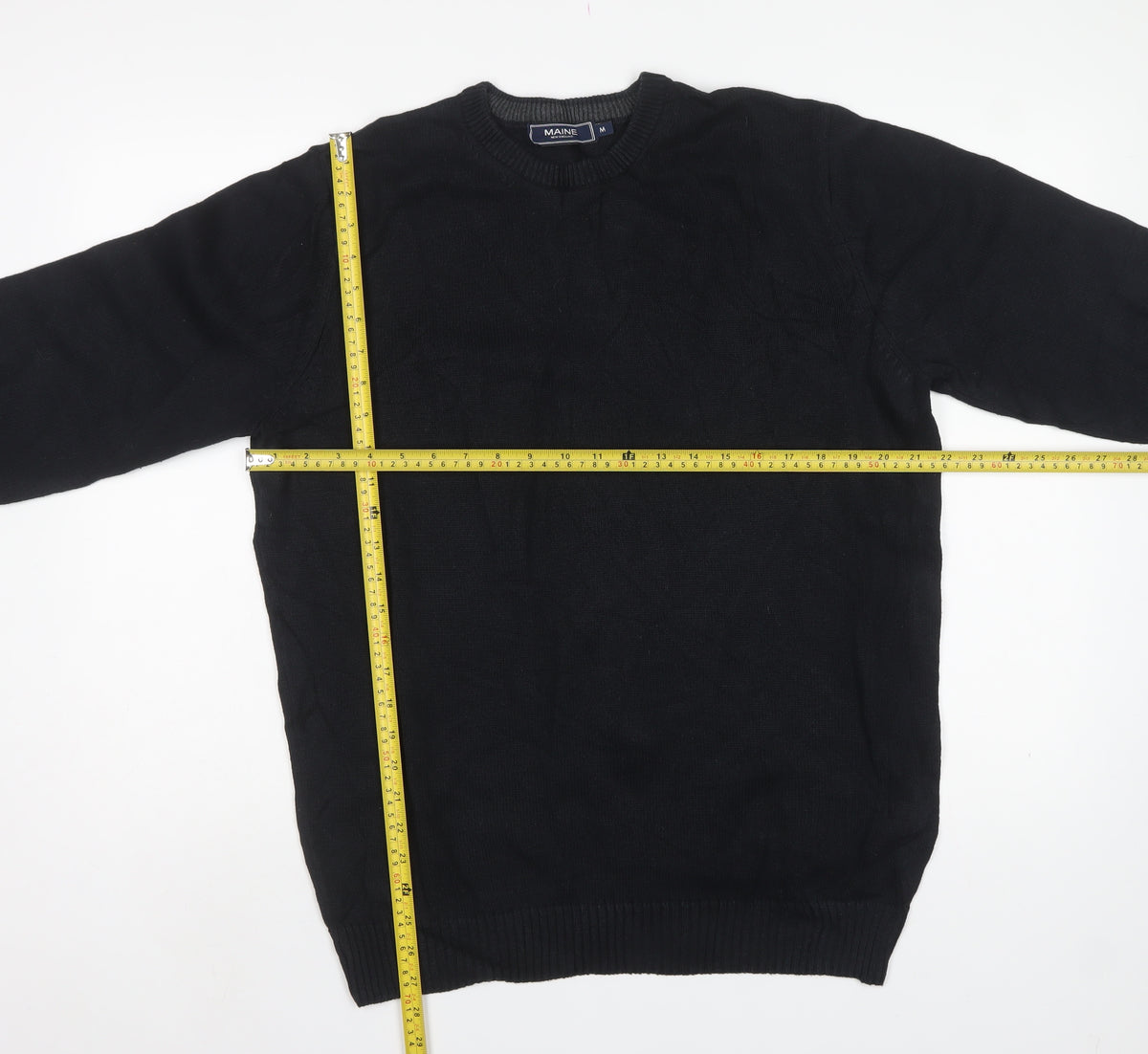 Maine New England Men’s Black M Crew Neck Knit Pullover Jumper