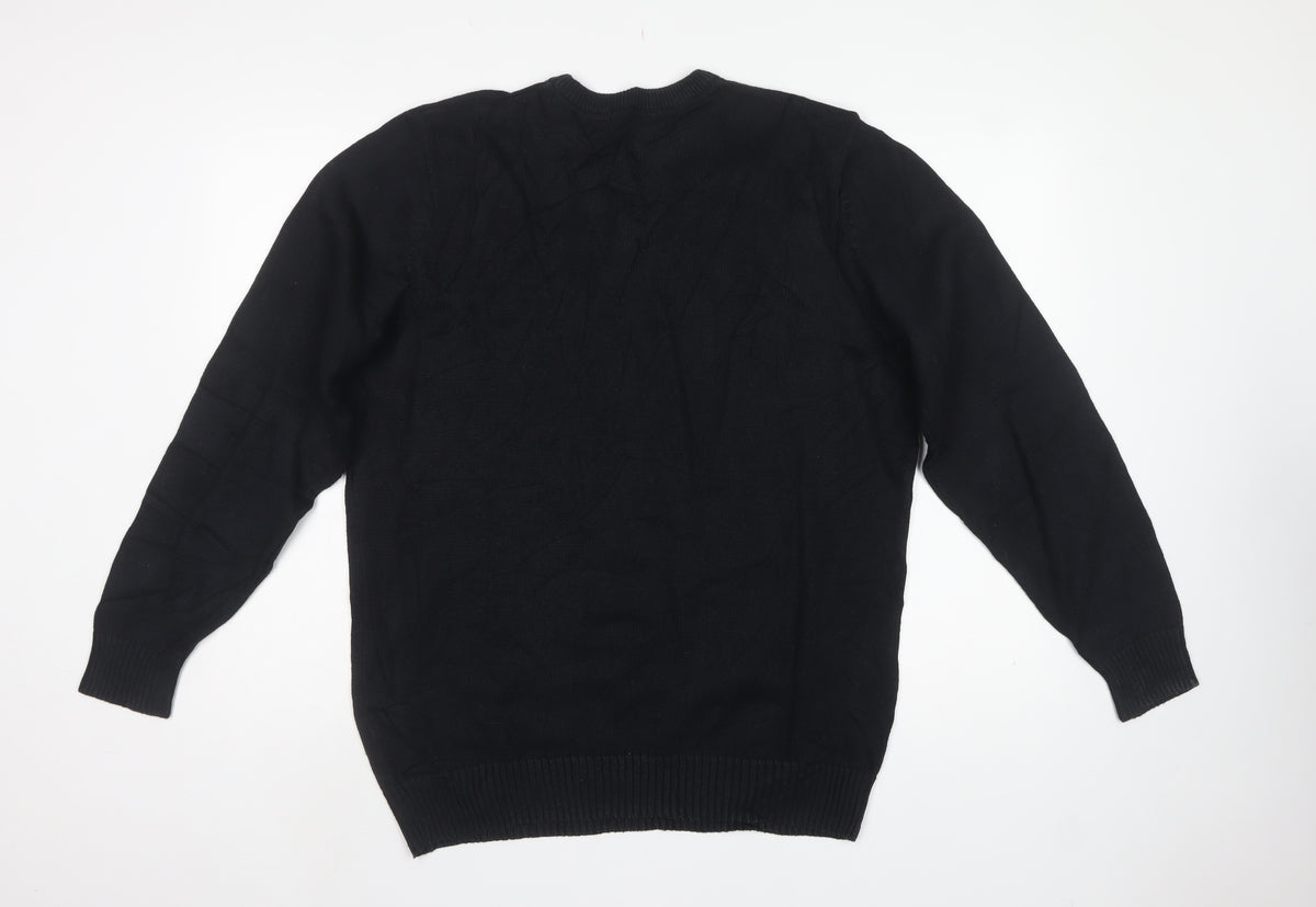 Maine New England Men’s Black M Crew Neck Knit Pullover Jumper