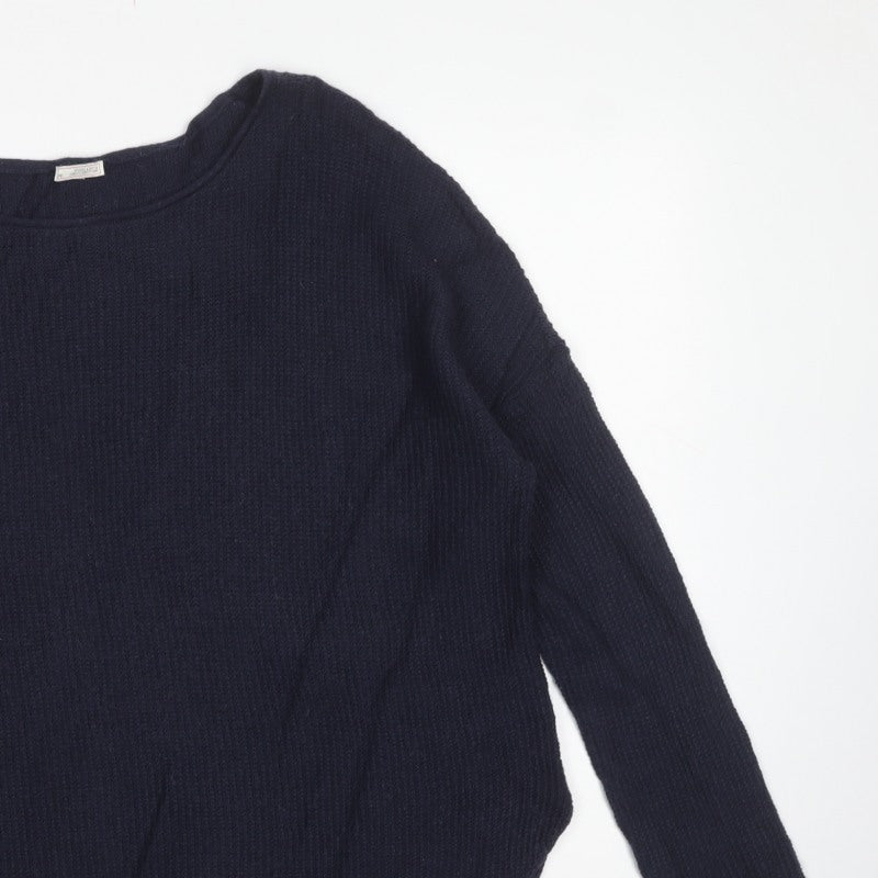 Gap Women’s Blue XL Rib Knit Wool Blend Crew Neck Pullover Jumper