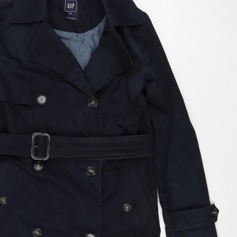 Gap Women’s Black XS Belted Double-Breasted Trench Coat