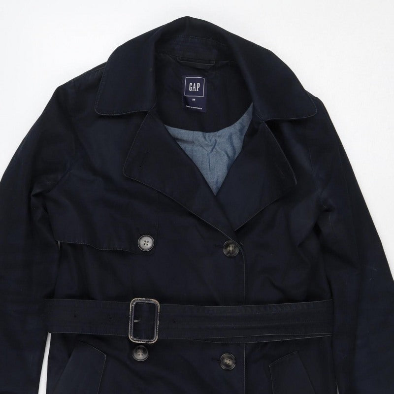 Gap Women’s Black XS Belted Double-Breasted Trench Coat