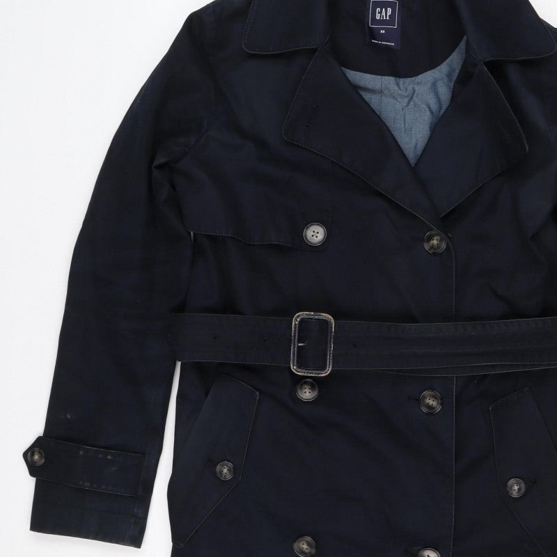 Gap Women’s Black XS Belted Double-Breasted Trench Coat