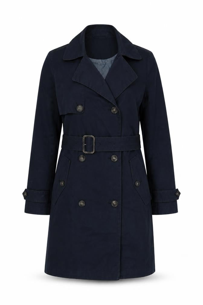 Gap Women’s Black XS Belted Double-Breasted Trench Coat