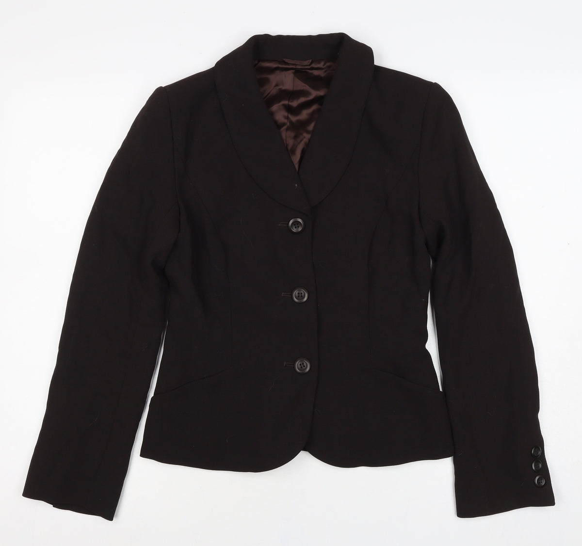 Hobbs Women Black Size 8 Tailored Single Breasted Wool Blazer