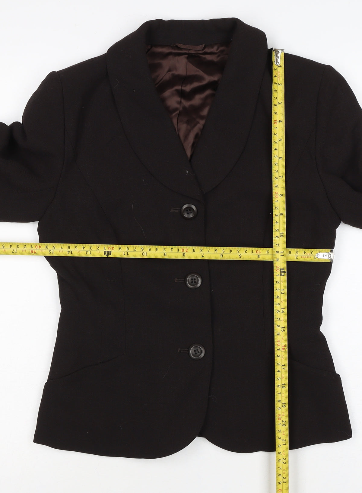 Hobbs Women Black Size 8 Tailored Single Breasted Wool Blazer