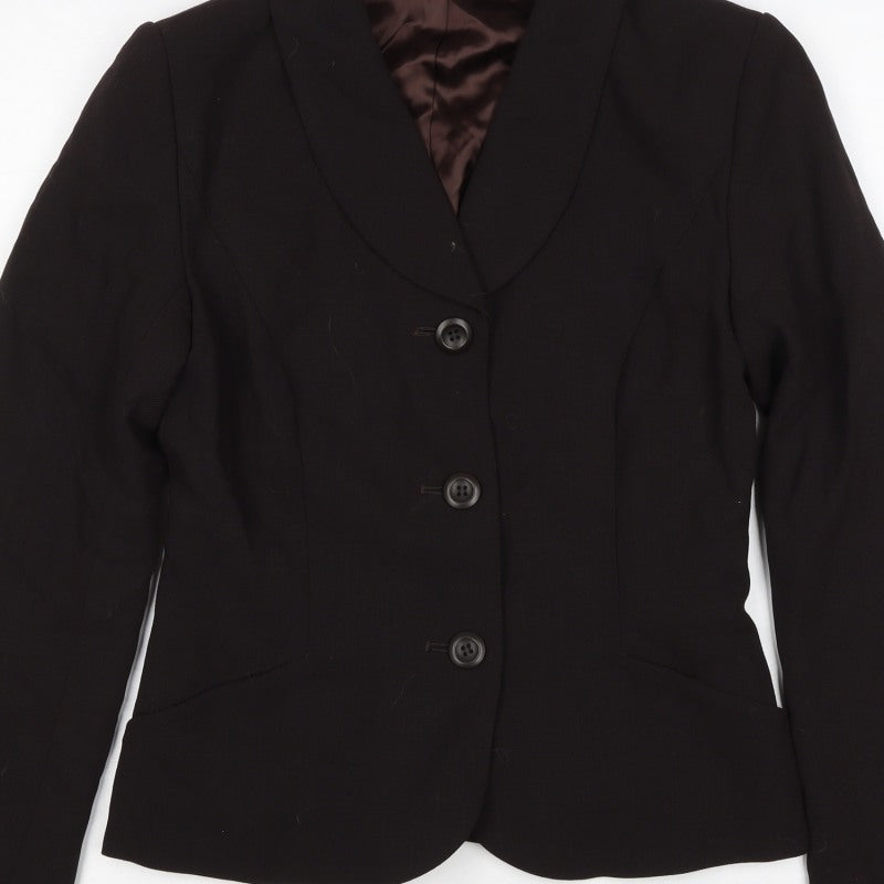 Hobbs Women Black Size 8 Tailored Single Breasted Wool Blazer