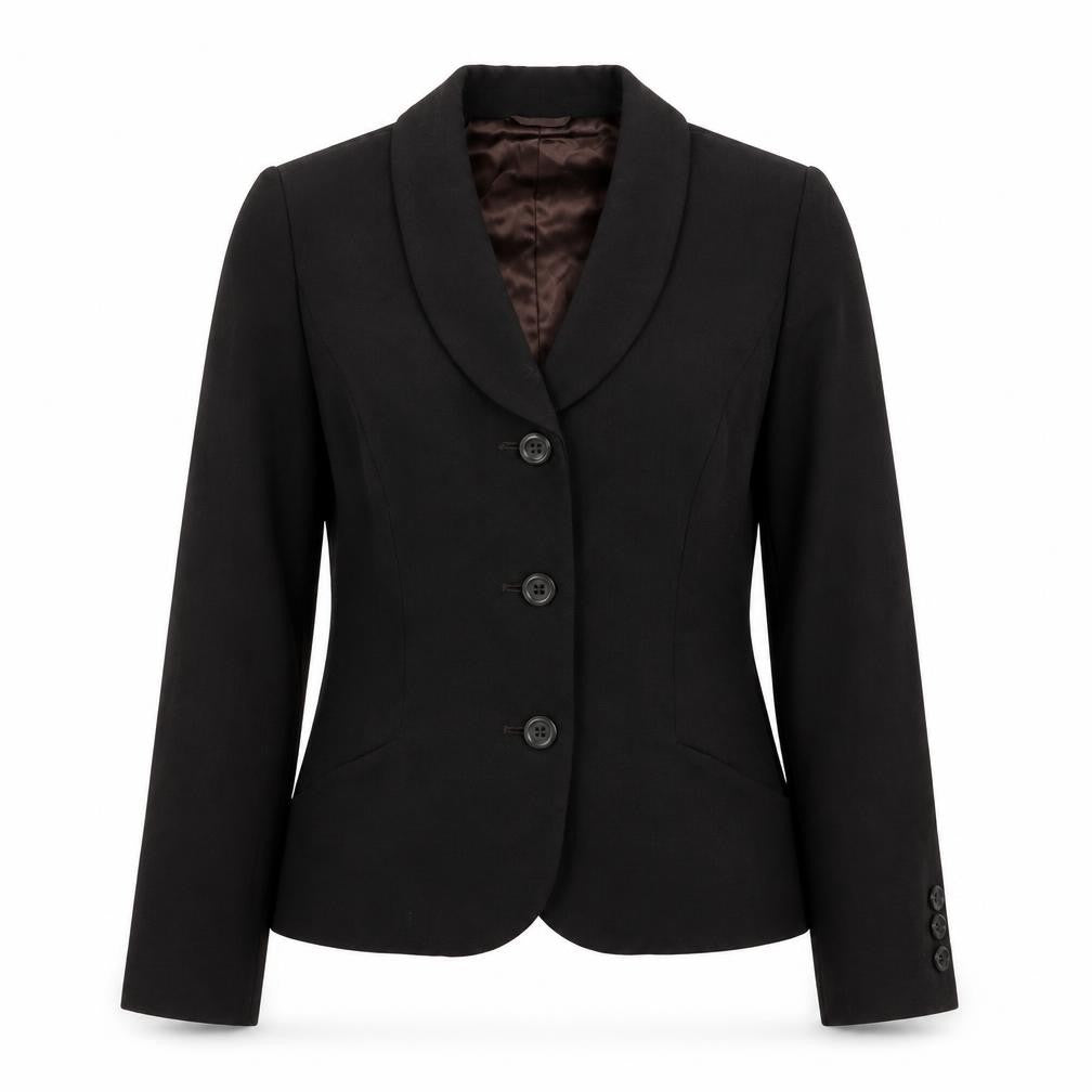 Hobbs Women Black Size 8 Tailored Single Breasted Wool Blazer