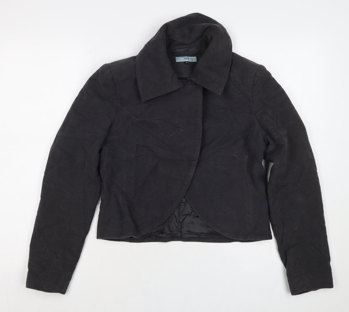 Red Herring Women’s Black Size 12 Collared Open Front Jacket