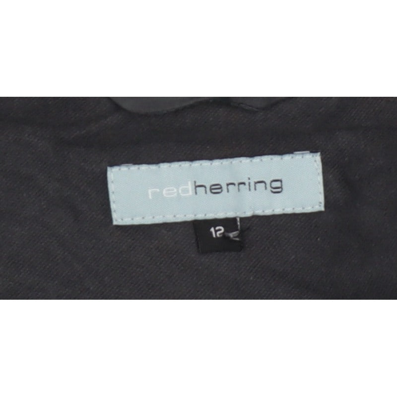Red Herring Women’s Black Size 12 Collared Open Front Jacket