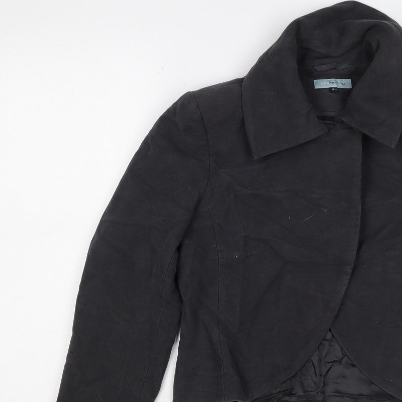 Red Herring Women’s Black Size 12 Collared Open Front Jacket