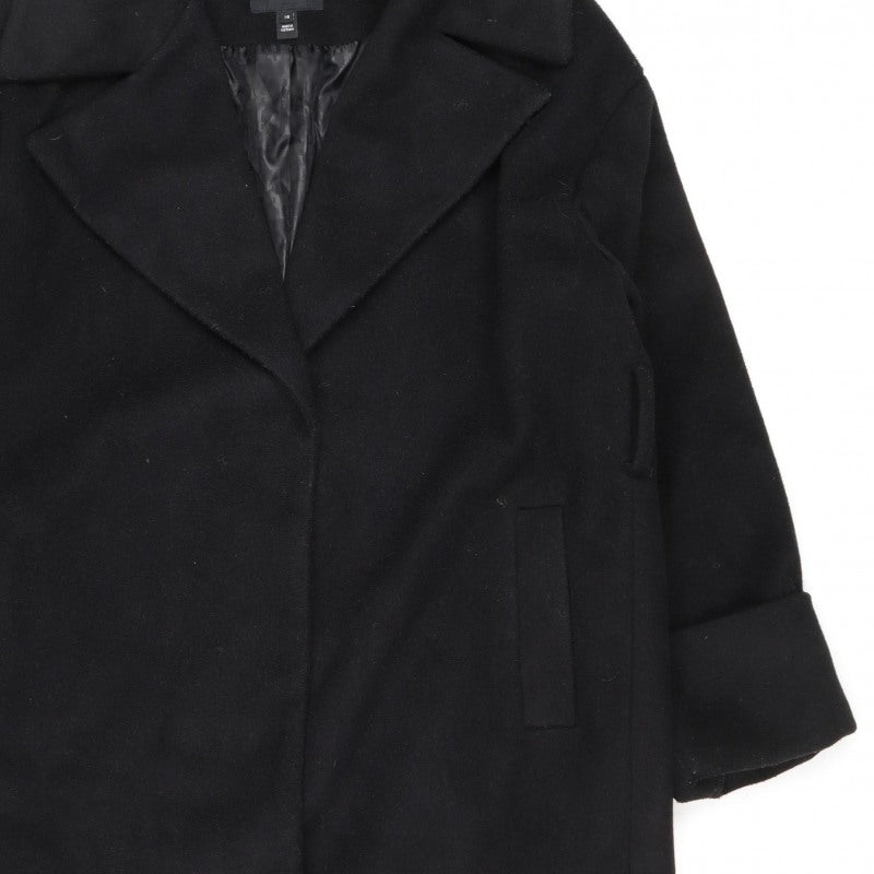 River Island Women’s Black Size 16 Mid-Length Classic Overcoat