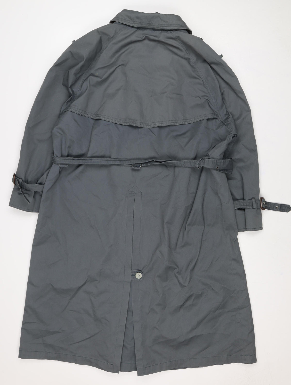 Nuage Women’s Grey Size 16 Long Double-Breasted Belted Trench Coat