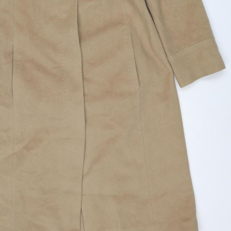 Viyella Women’s Beige UK 12 Wool Angora Long Overcoat Lined