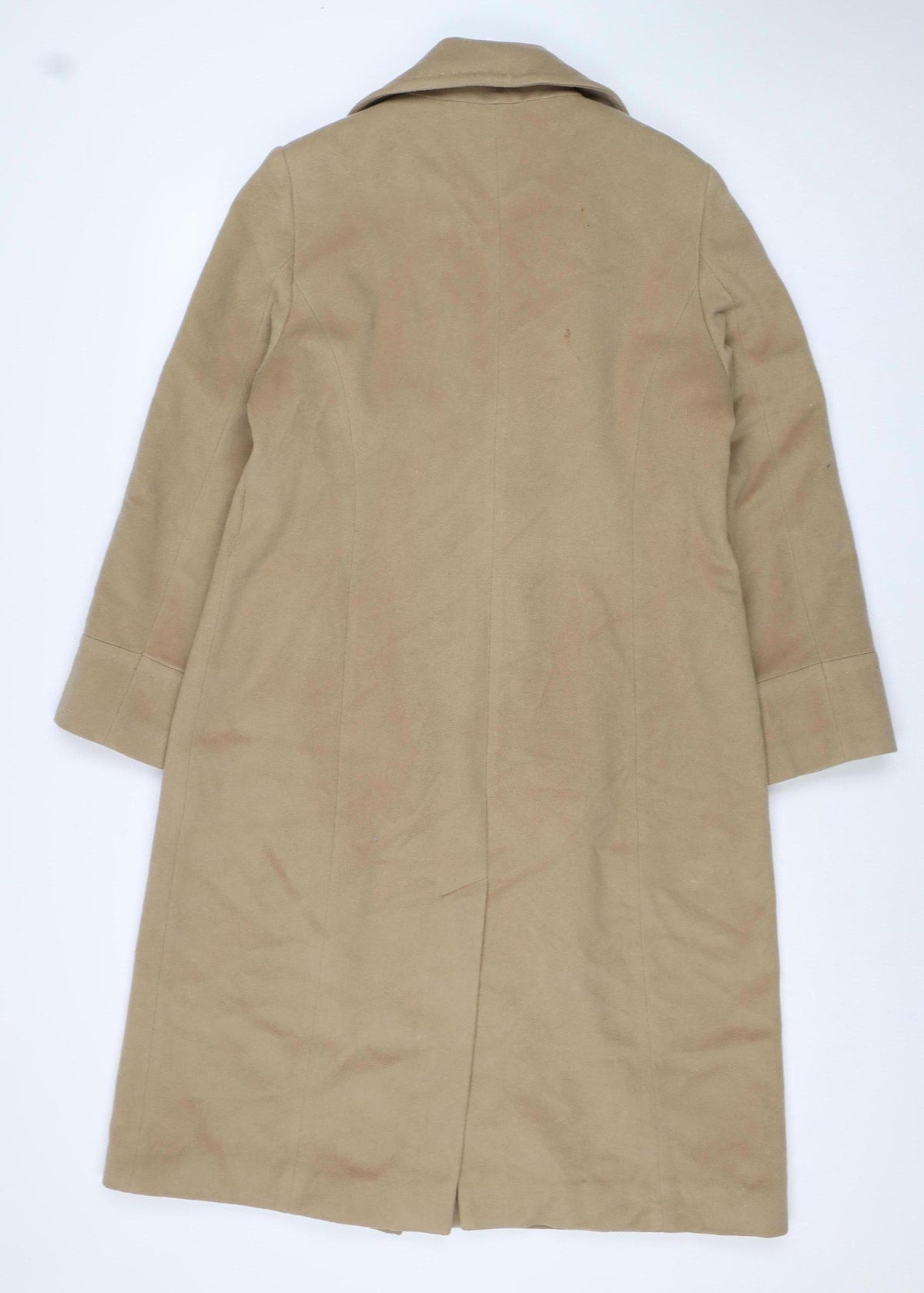 Viyella Women’s Beige UK 12 Wool Angora Long Overcoat Lined