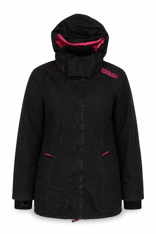 Superdry Women’s Black L Windcheater Hooded Fleece Lined Jacket