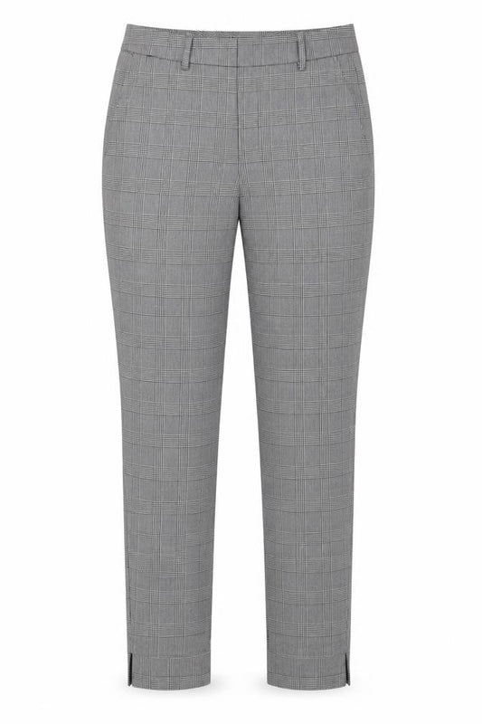 Zara Woman Grey Check Tapered Dress Trousers UK 10 Stretch Office
