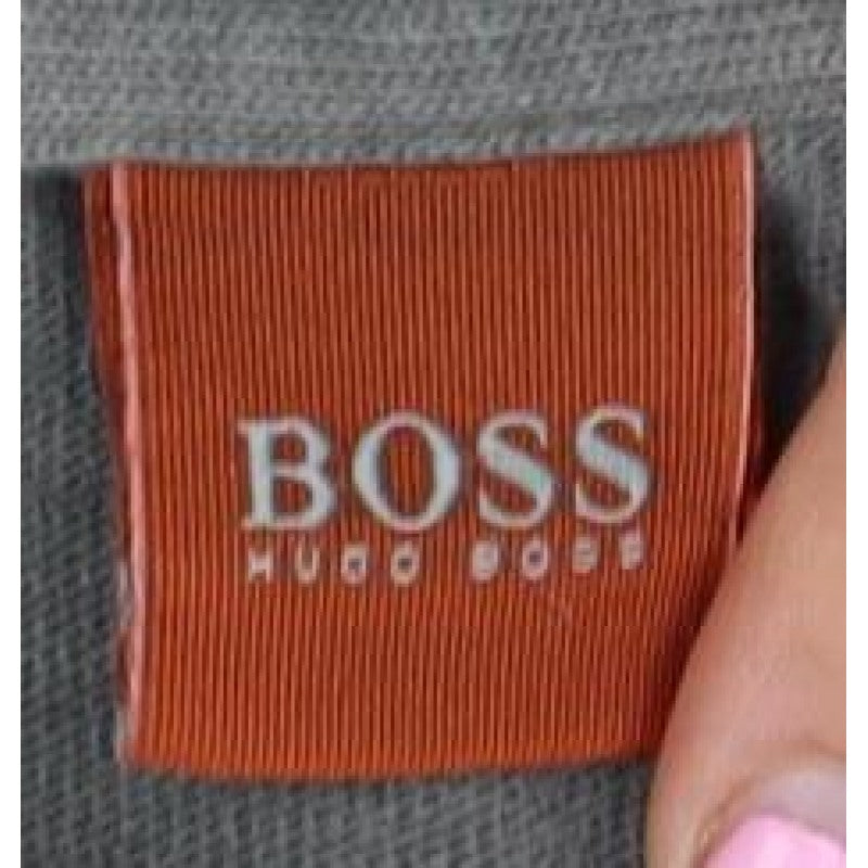 Hugo Boss Men Grey Small Pullover Crew Neck Logo Sweatshirt