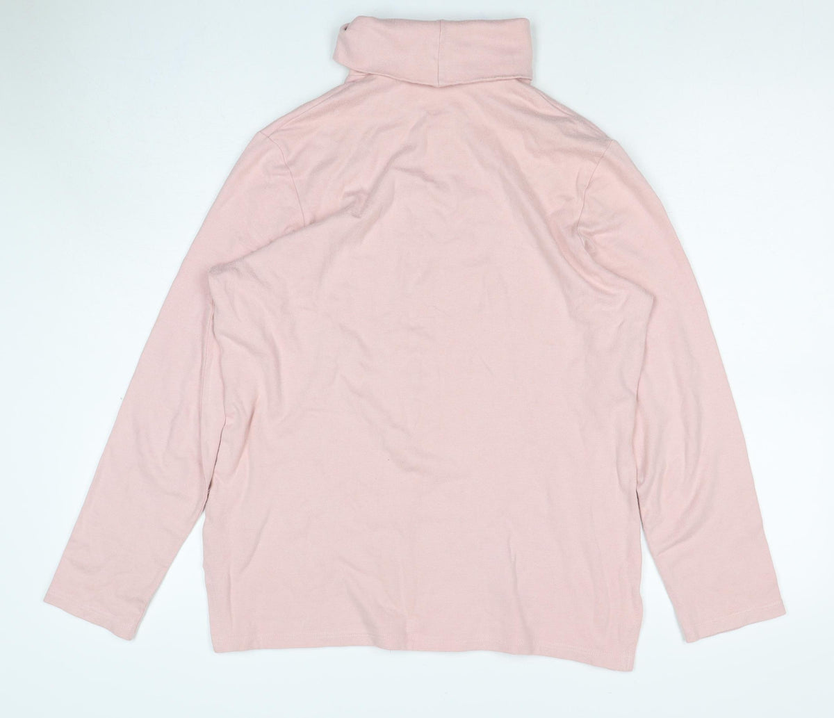 Rapport Women's Pink S Basic Roll Neck Long Sleeve Jersey Top