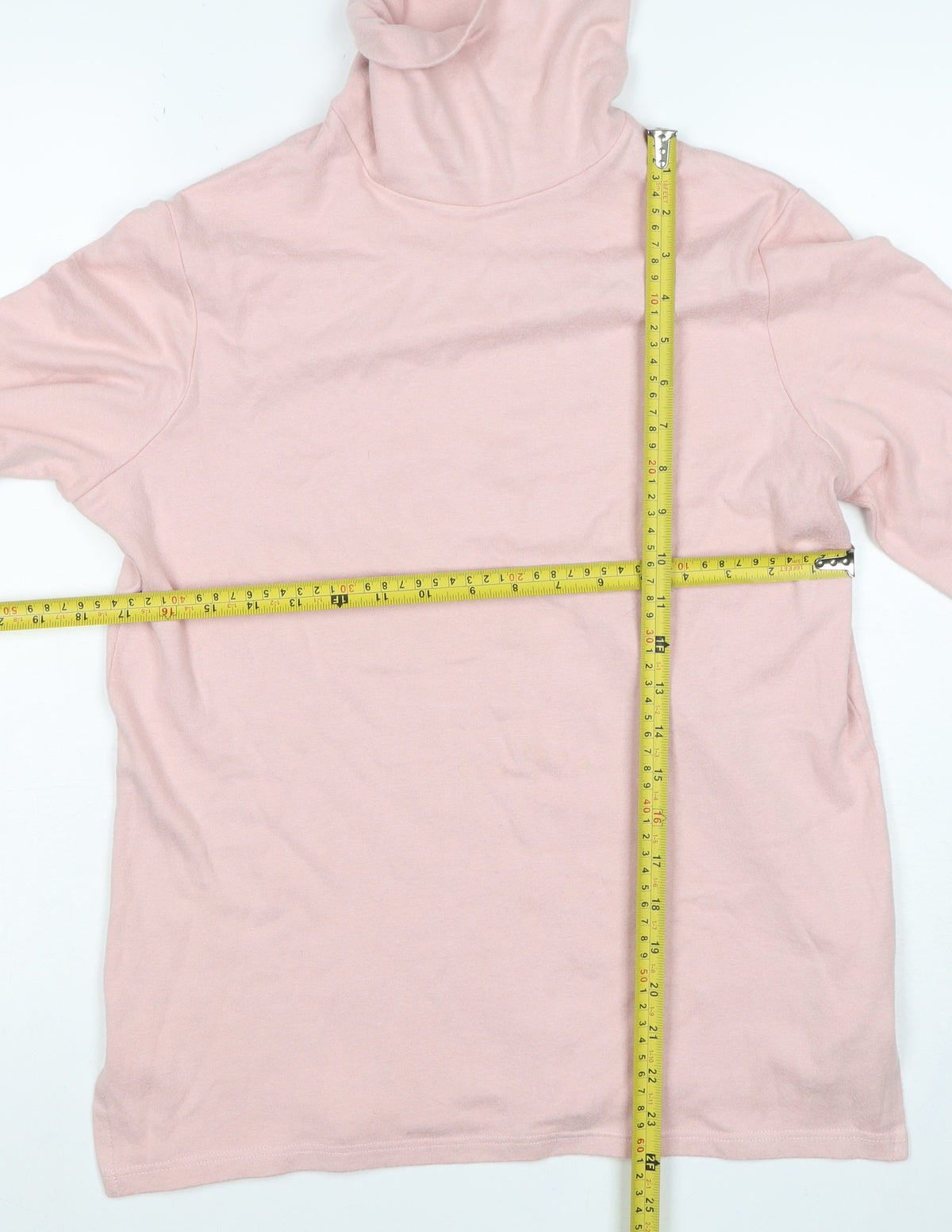 Rapport Women's Pink S Basic Roll Neck Long Sleeve Jersey Top