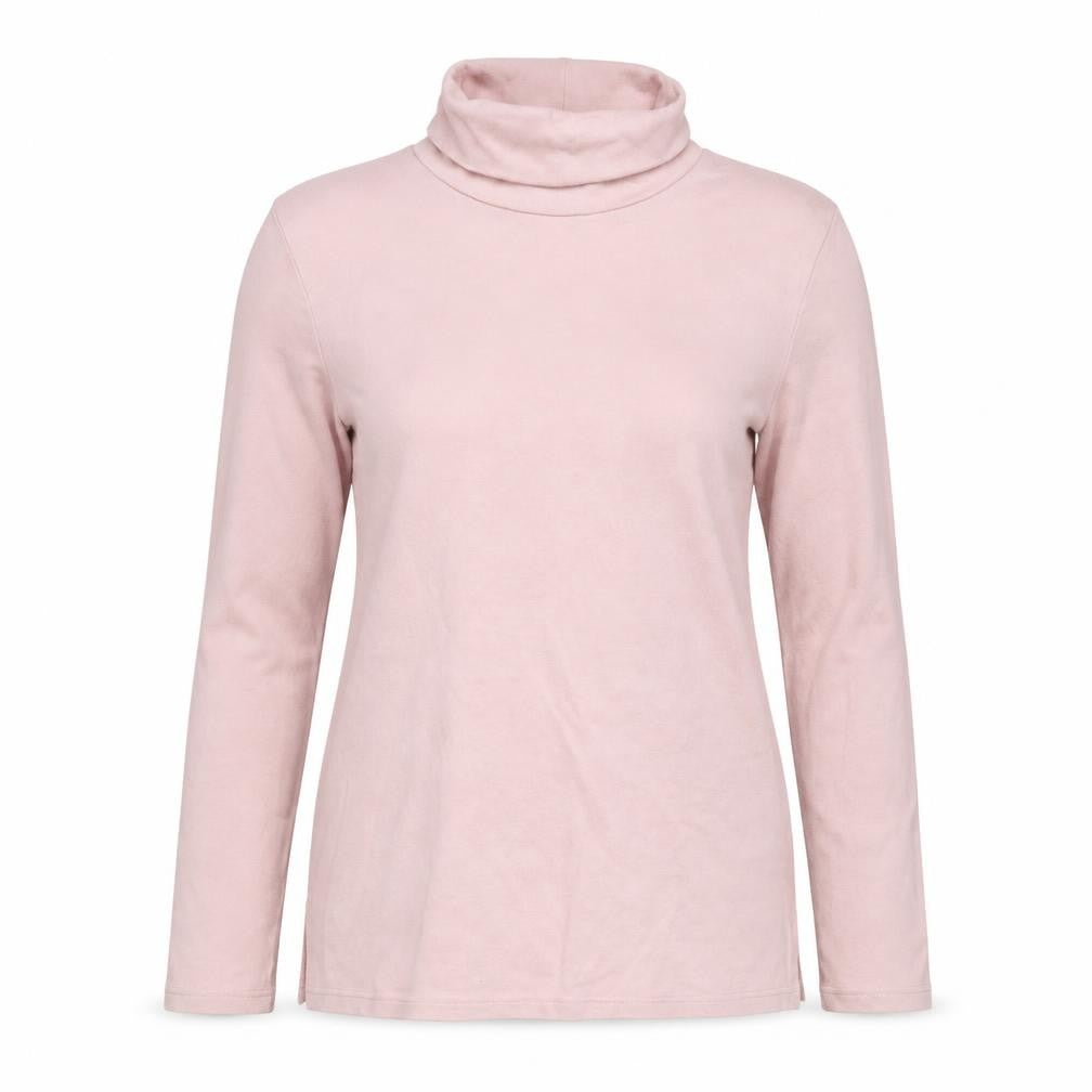 Rapport Women's Pink S Basic Roll Neck Long Sleeve Jersey Top