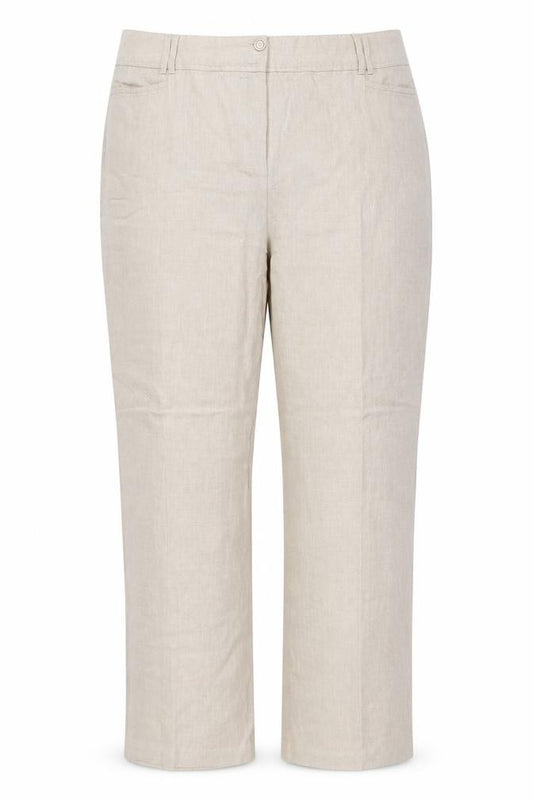 Per Una Women’s Beige Linen Wide-Leg Trousers UK 18 Regular
