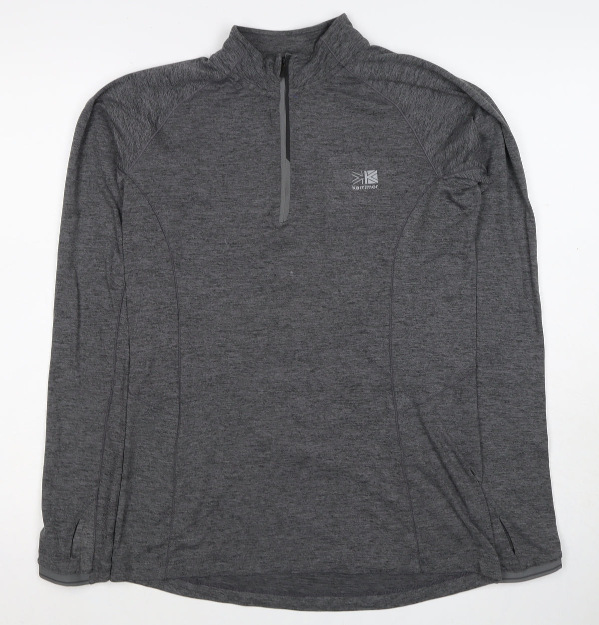Karrimor Women Grey UK 12 Athletic 1/4 Zip Long Sleeve Pullover