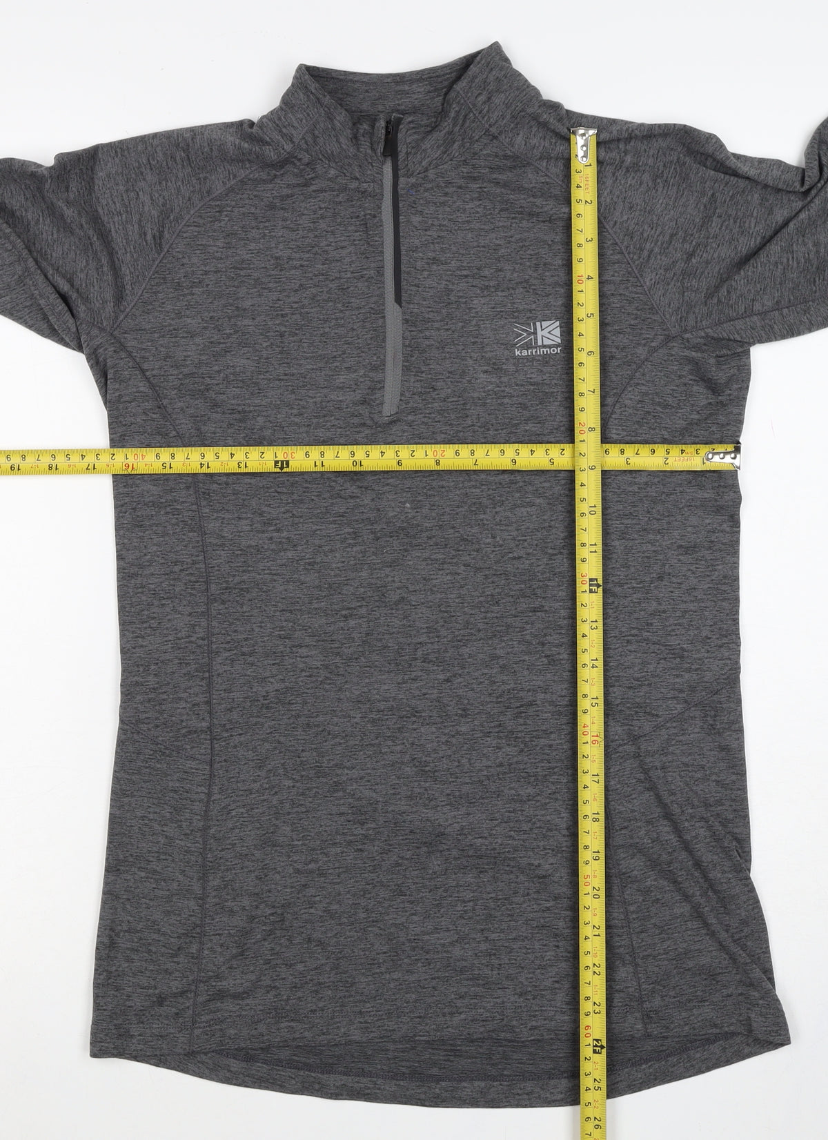 Karrimor Women Grey UK 12 Athletic 1/4 Zip Long Sleeve Pullover