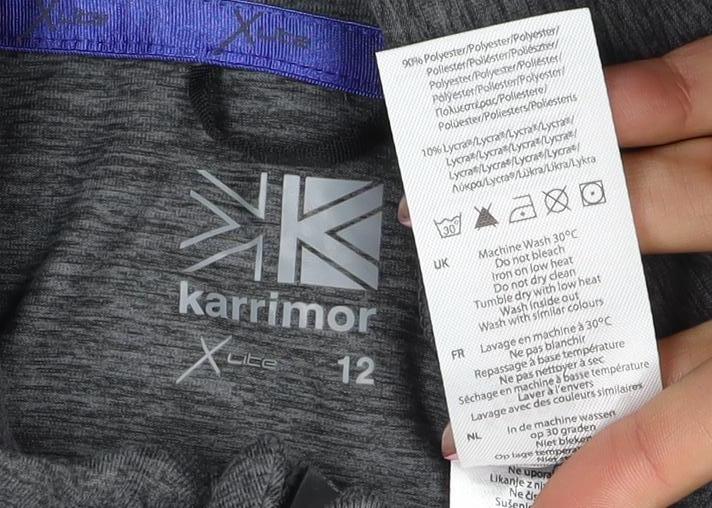 Karrimor Women Grey UK 12 Athletic 1/4 Zip Long Sleeve Pullover