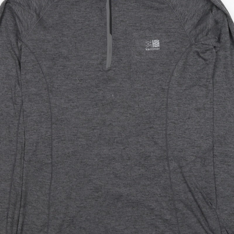 Karrimor Women Grey UK 12 Athletic 1/4 Zip Long Sleeve Pullover