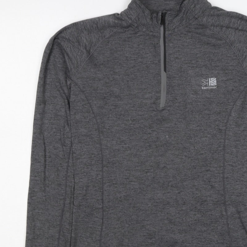 Karrimor Women Grey UK 12 Athletic 1/4 Zip Long Sleeve Pullover
