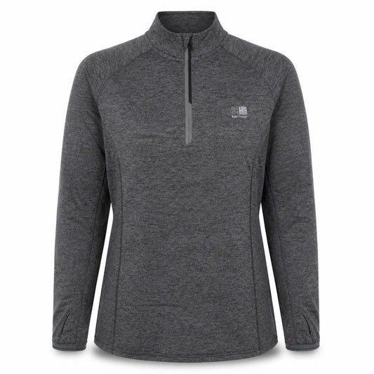 Karrimor Women Grey UK 12 Athletic 1/4 Zip Long Sleeve Pullover