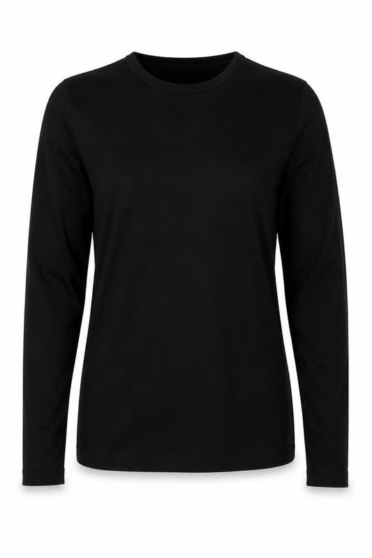New Look Women Black Size 10 Long Sleeve Jersey Basic T-Shirt