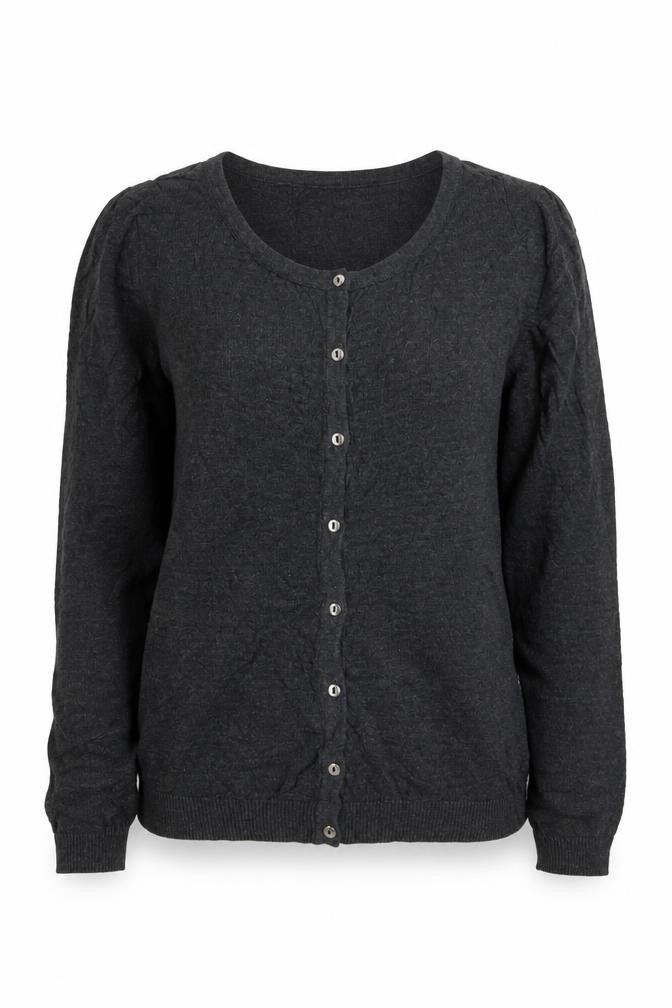 Vero Moda Women Grey S V Neck Button Knit Cardigan Long Sleeve