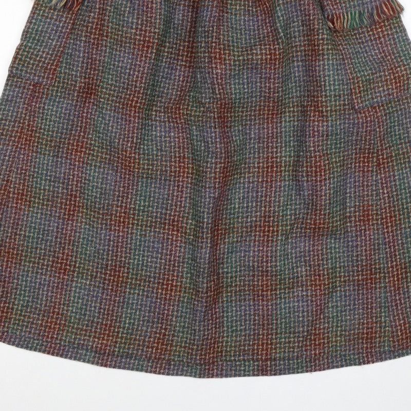 Country Set Teens Multicoloured Size 12 Wool Tweed A-Line Knee Skirt