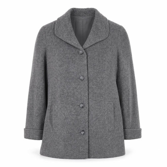 Marks and Spencer Women Grey Wool Blend Mid-Length Coat UK 14