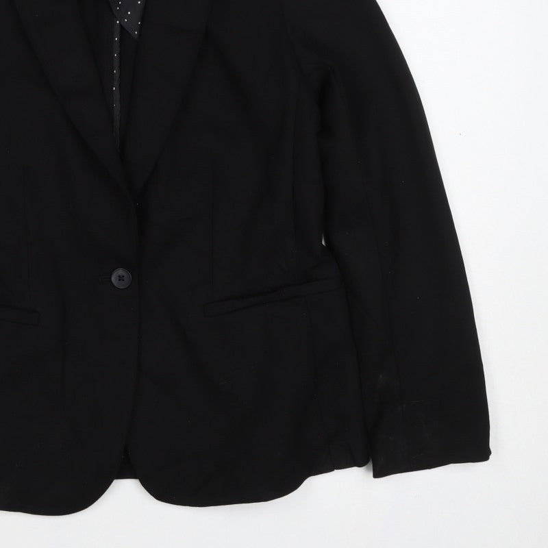 Old Navy Women’s Black M Single-Breasted Notch Lapel Blazer Jacket