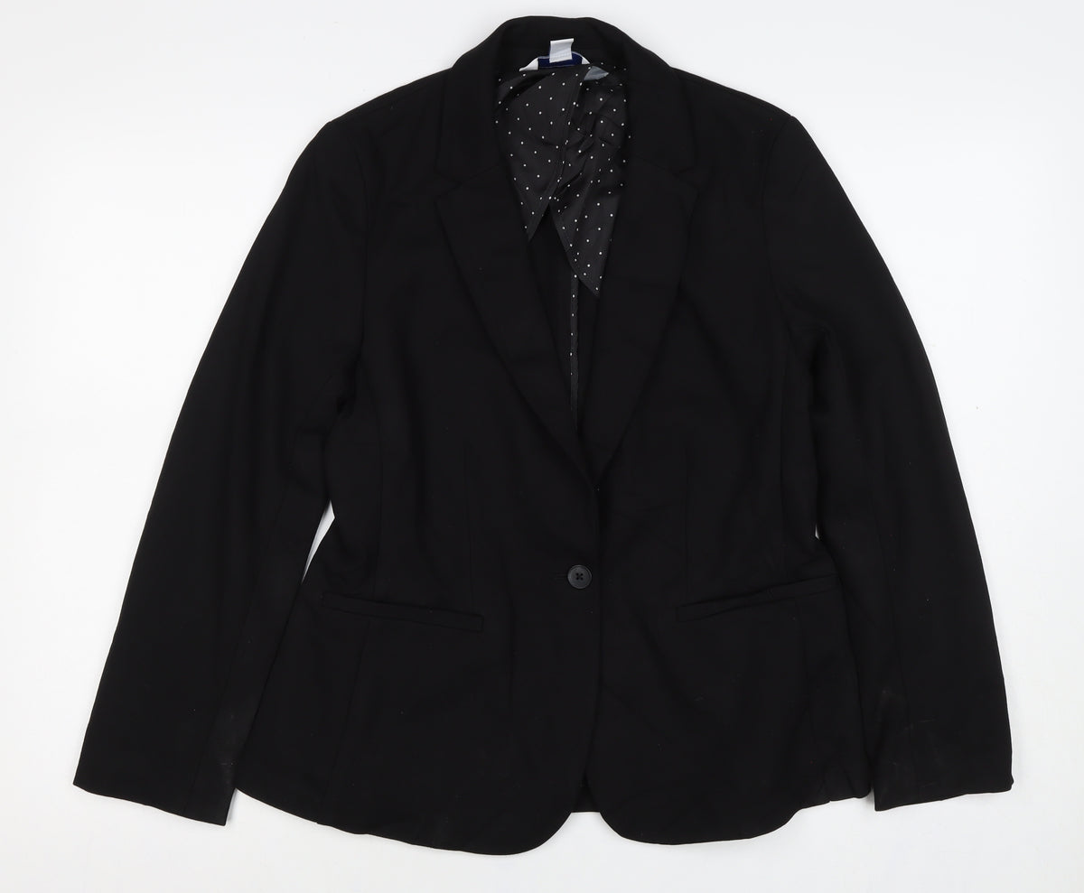 Old Navy Women’s Black M Single-Breasted Notch Lapel Blazer Jacket