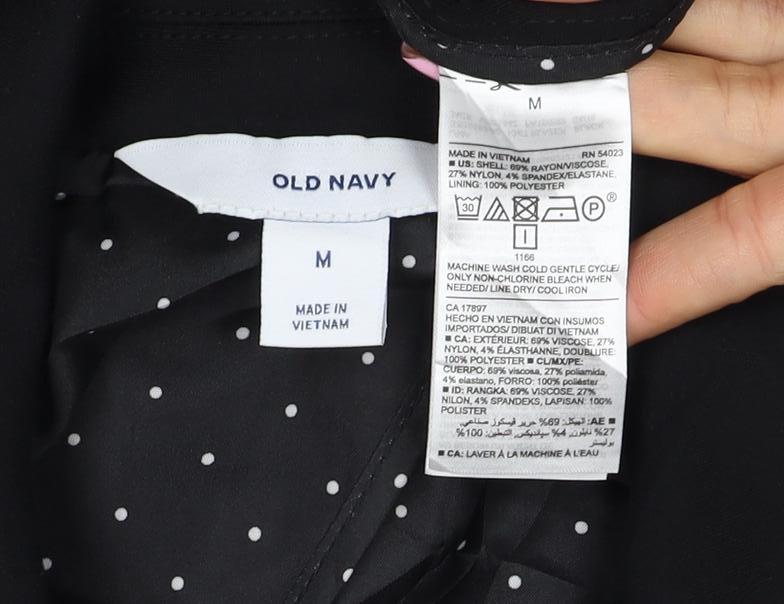 Old Navy Women’s Black M Single-Breasted Notch Lapel Blazer Jacket