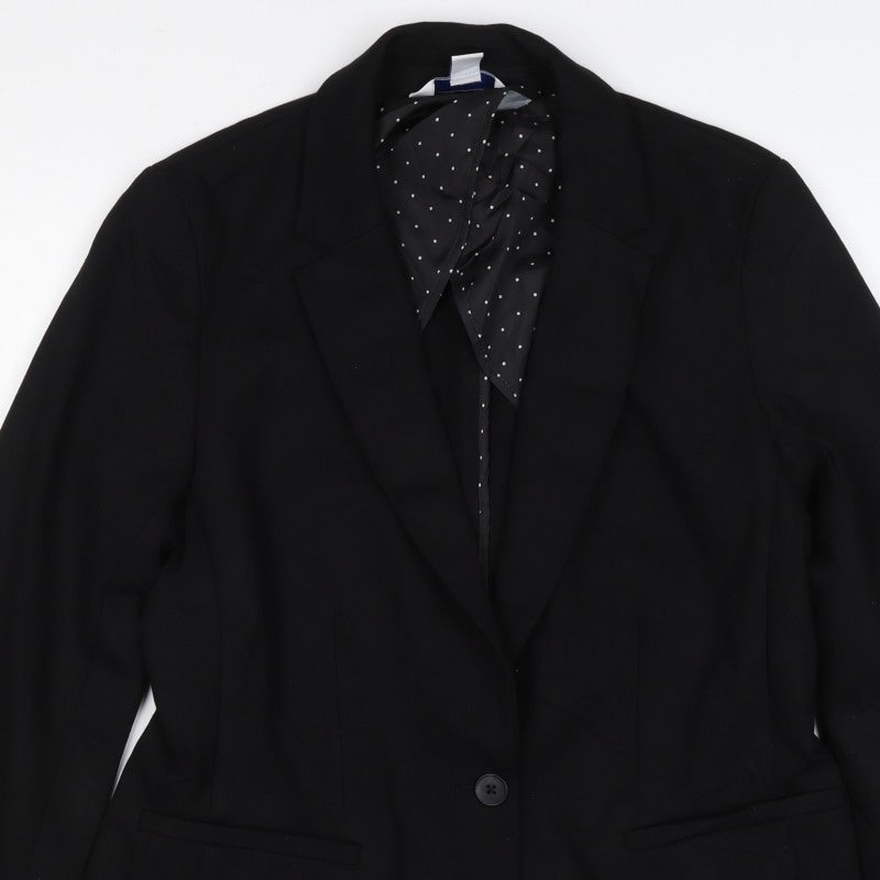 Old Navy Women’s Black M Single-Breasted Notch Lapel Blazer Jacket
