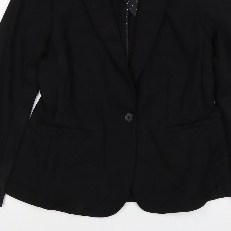 Old Navy Women’s Black M Single-Breasted Notch Lapel Blazer Jacket