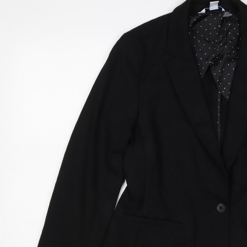 Old Navy Women’s Black M Single-Breasted Notch Lapel Blazer Jacket