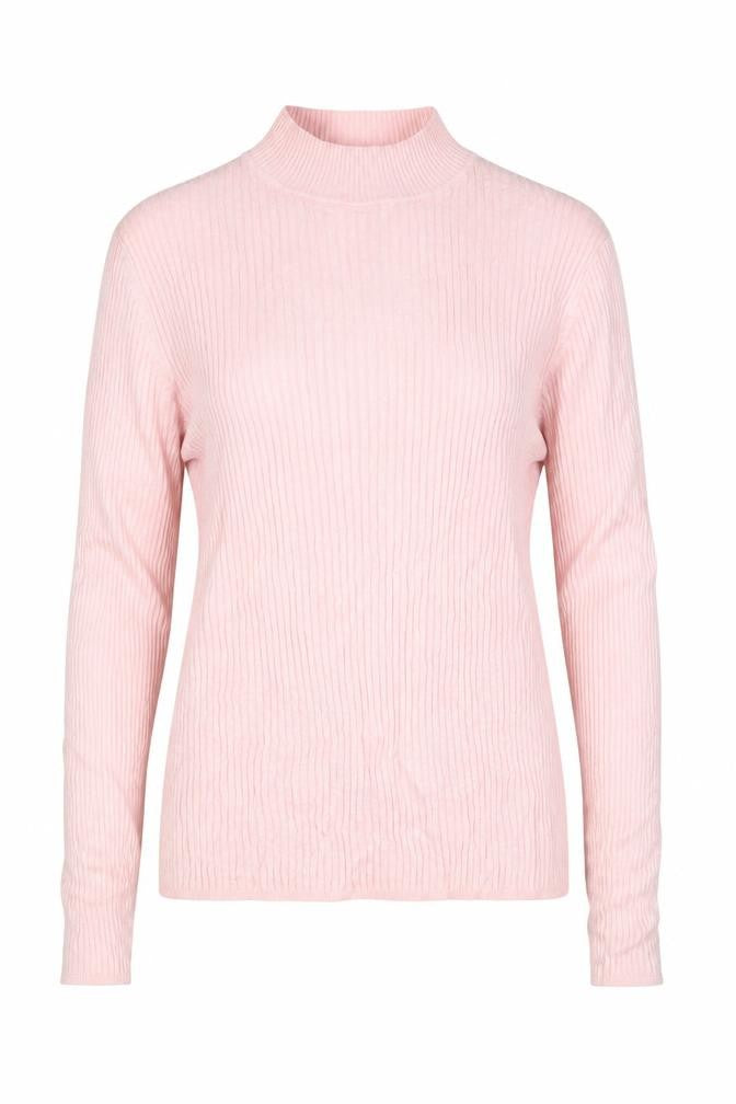 Primark Women Pink L Ribbed Mock Neck Stretch Jumper